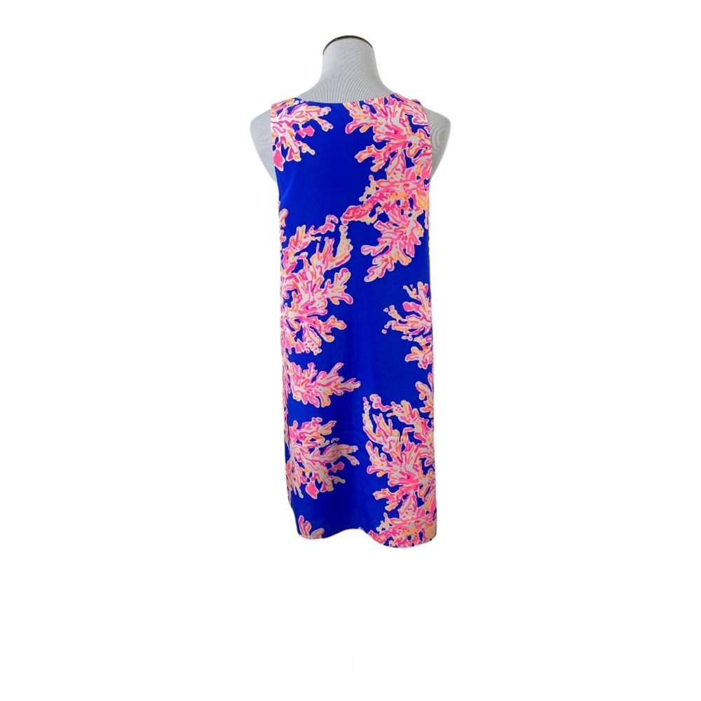 Lilly Pulitzer Jackie Silk Shift Dress It's Eelectric Brilliant Blue Sz S - Picture 4 of 5